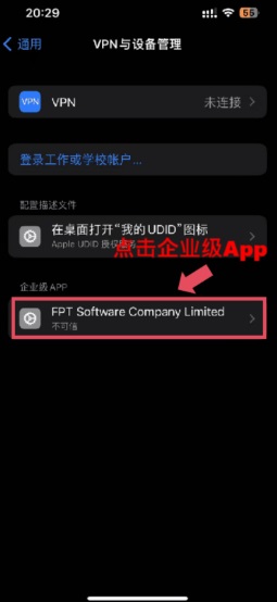 f.按图片引导,点击企业级APP